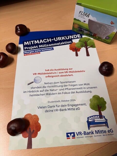 Urkunde Müllsammelaktion